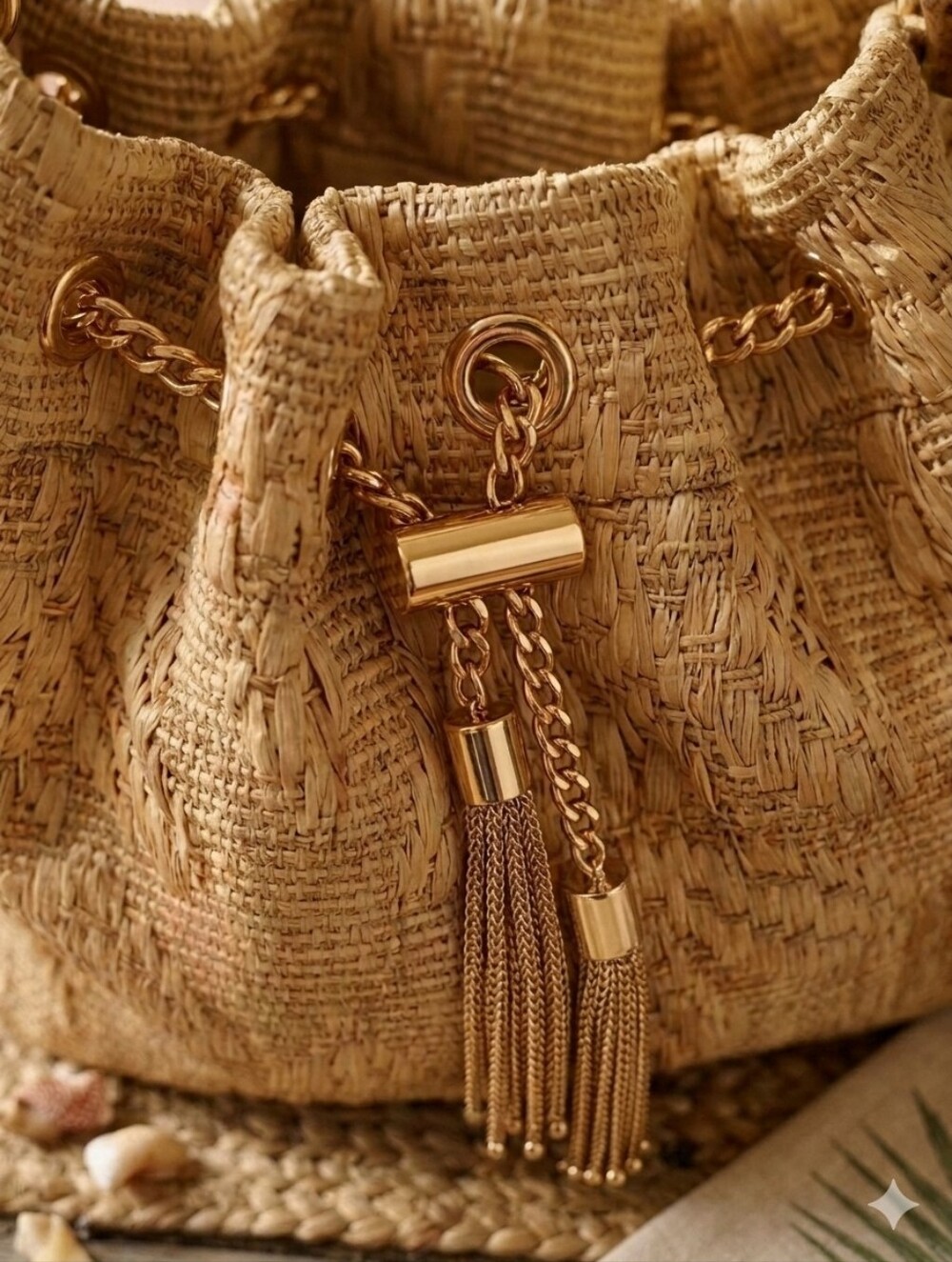 TOMMY BAHAMA 🌴🥥 natural woven straw bucket bag - Picture 3 of 6